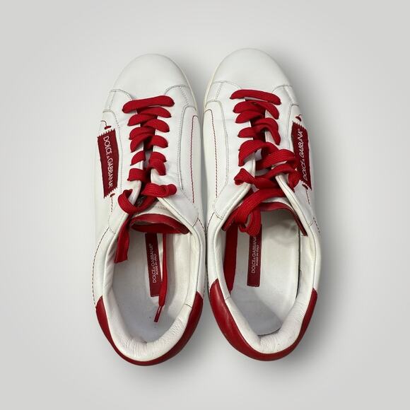 Dolce & Gabbana Men’s Sneakers White Red Size 8 (Made in Italy) - Picture 5 of 10